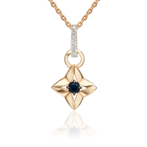 Подвеска из красного золота с сапфиром и бриллиантами 03-3622-00-105-1110