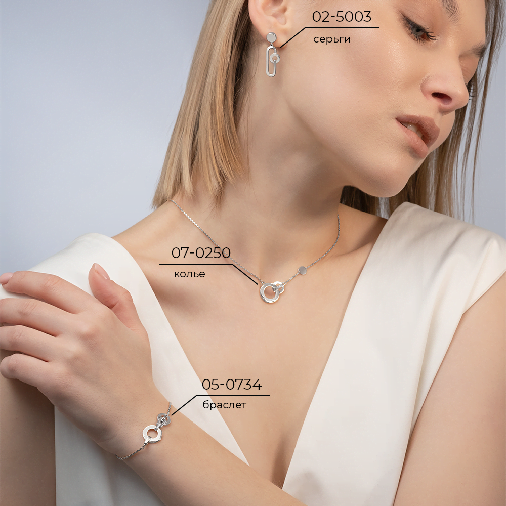Серьги-пусеты из белого золота 02-5003-00-000-1120