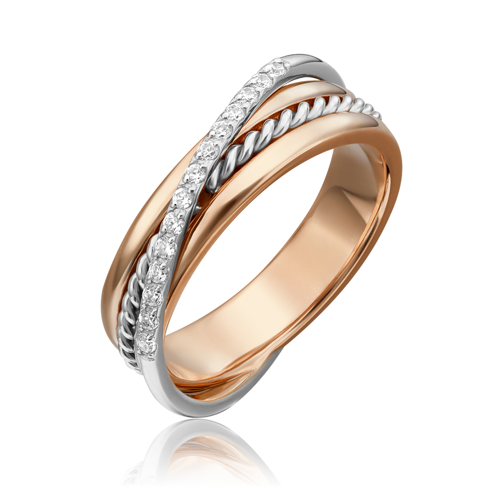 Кольцо из комбинированного золота с фианитами 01-5270-00-401-1111-48