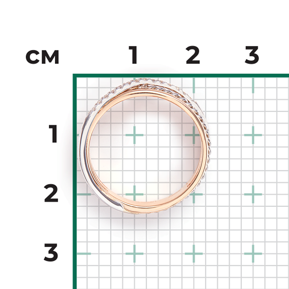 Кольцо из комбинированного золота с фианитами 01-5270-00-401-1111-48