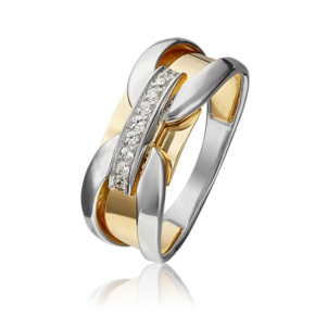 Кольцо из комбинированного золота с фианитами 01-5404-00-401-1121-65