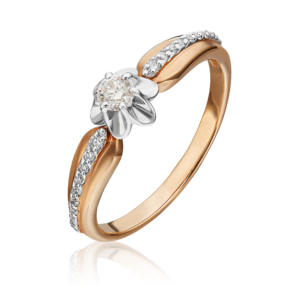 Кольцо из комбинированного золота с бриллиантами 01-1605-00-101-1111-30