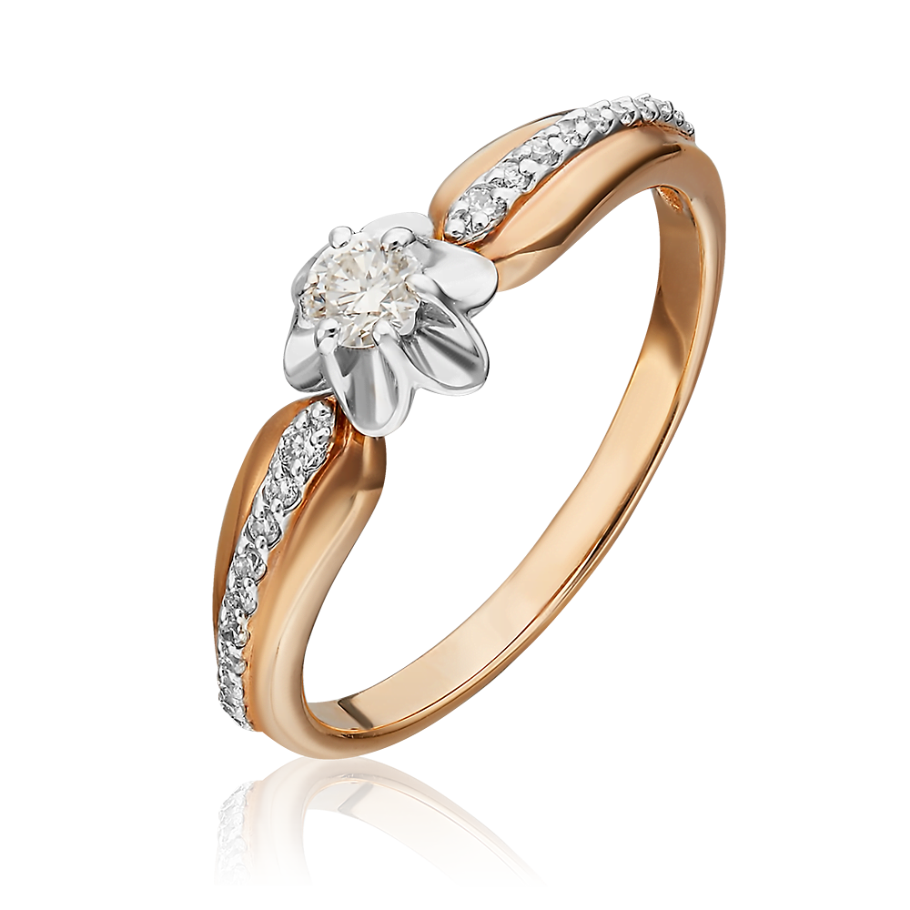 Кольцо из комбинированного золота с бриллиантами 01-1605-00-101-1111-30