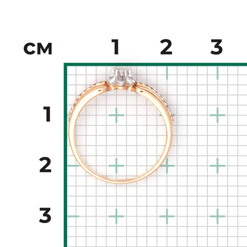 Кольцо из комбинированного золота с бриллиантами 01-1605-00-101-1111-30