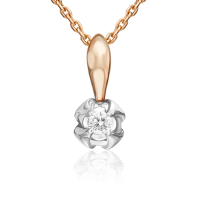 Подвеска из комбинированного золота с бриллиантом 03-3521-00-101-1111