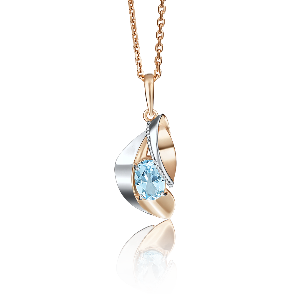 Подвеска из комбинированного золота с топазом 03-2761-00-201-1111-46