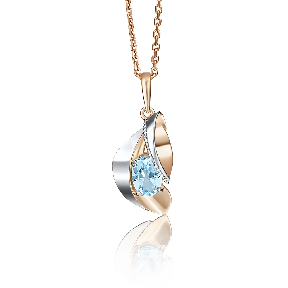 Подвеска из комбинированного золота с топазом 03-2761-00-201-1111-46