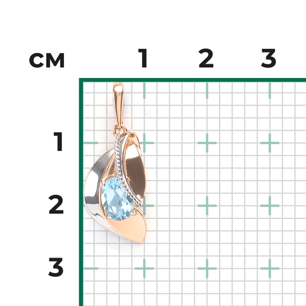 Подвеска из комбинированного золота с топазом 03-2761-00-201-1111-46