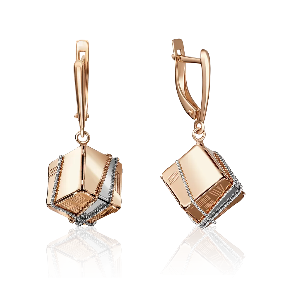 Серьги с английским замком из красного золота 02-4099-00-000-1110-48