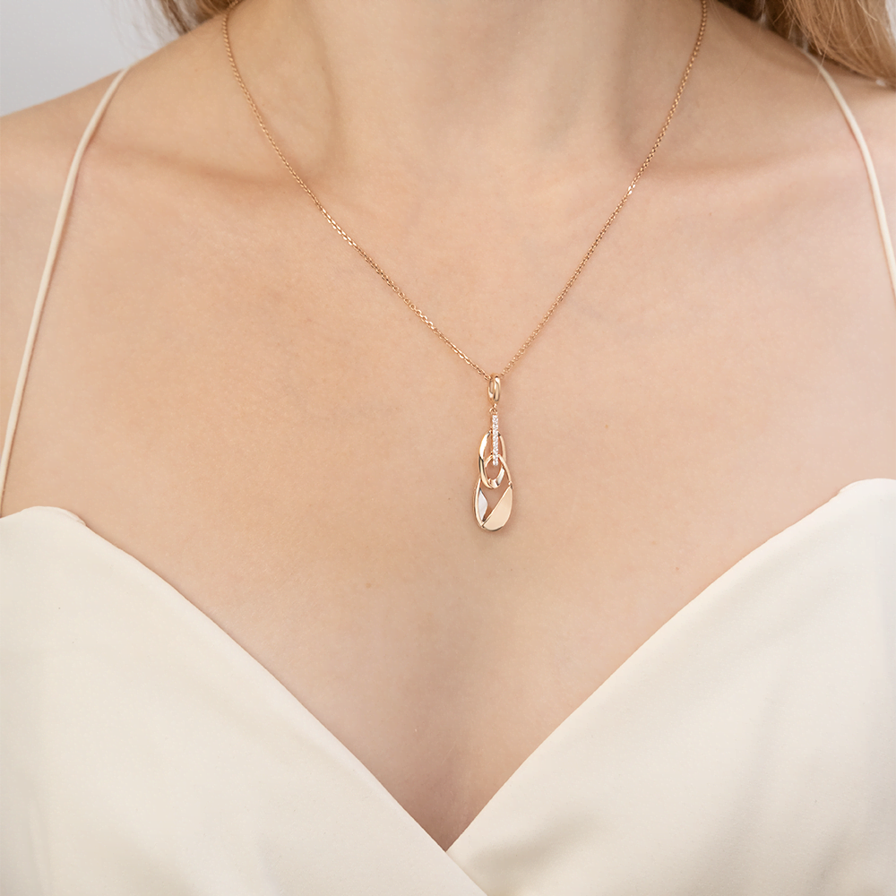 Подвеска «Сияние» из комбинированного золота с натуральными топазами white 03-3285-00-201-1111