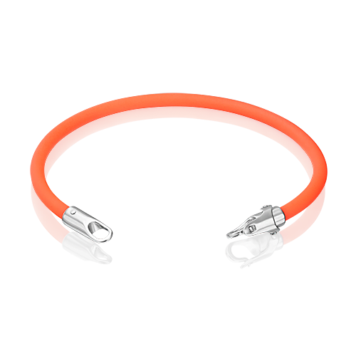 Браслет-соул из серебра с оранжевым полиуретановым шнуром 05-0762-04-000-0200