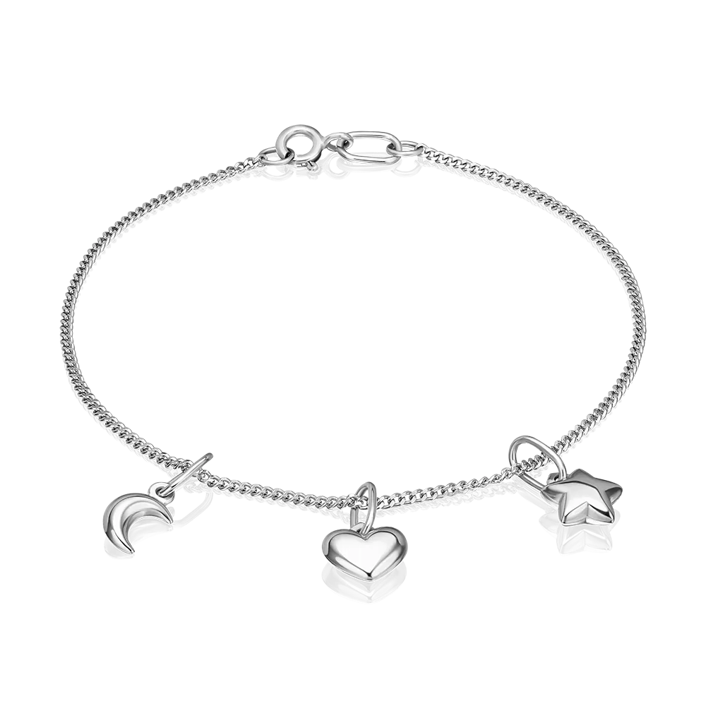 Браслет панцирного плетения с набором подвесок «Мечта» из серебра 16-0001-00-000-0200