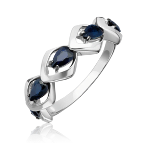Кольцо из белого золота с сапфирами 01-5871-00-102-1120