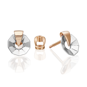 Серьги-пусеты из комбинированного золота 02-5367-00-000-1111