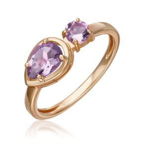 Кольцо из красного золота с аметистами 01-5826-00-203-1110