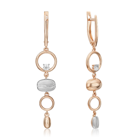 Серьги с английским замком из комбинированного золота с натуральным топазом white 02-4926-01-201-1111