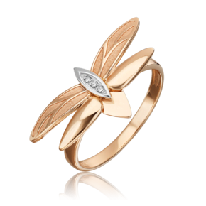 Кольцо «Стрекоза. Ценность настоящего» из комбинированного золота с бриллиантами 01-5495-00-101-1111