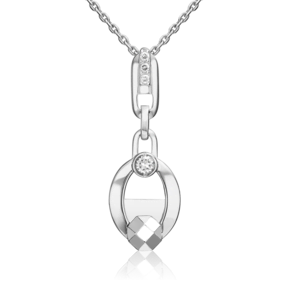 Подвеска из белого золота с натуральными топазами white