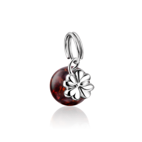 Подвеска «Клевер» из серебра с янтарём 03-2777-00-271-0200-62