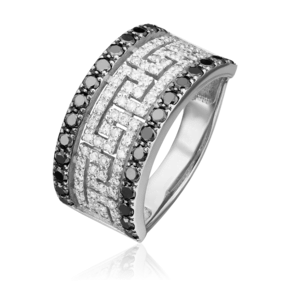 Кольцо из белого золота с бриллиантами