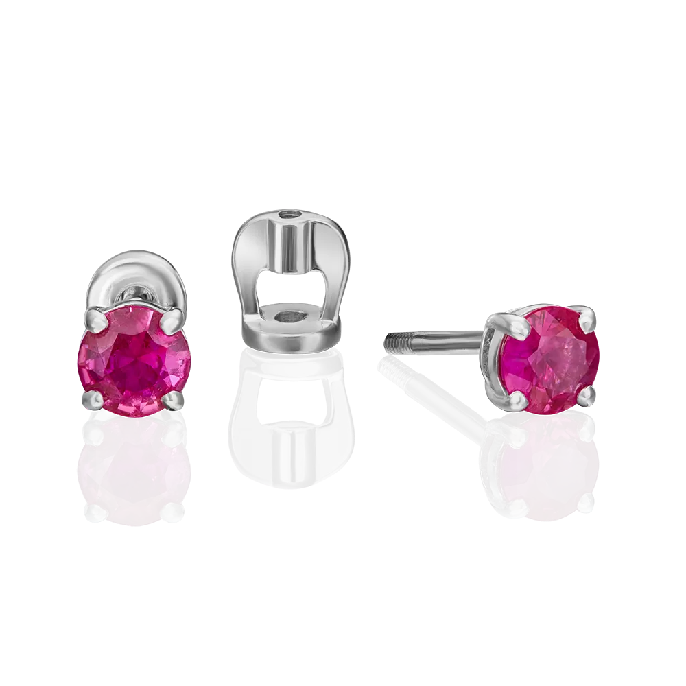 Серьги из белого золота с рубином 02-0260-00-104-1120-30