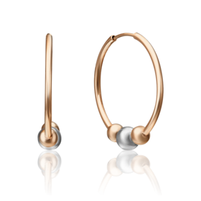 Серьги-конго из комбинированного золота 02-4386-00-000-1111-04