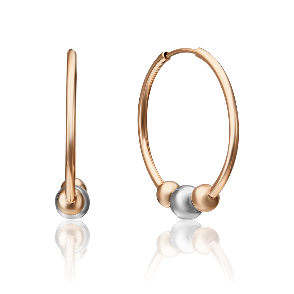 Серьги-конго из комбинированного золота 02-4386-00-000-1111-04