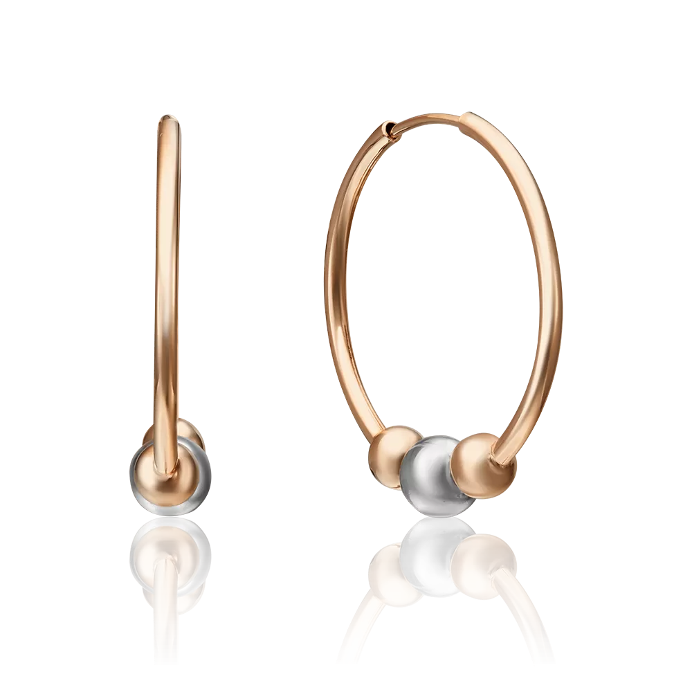 Серьги-конго из комбинированного золота 02-4386-00-000-1111-04