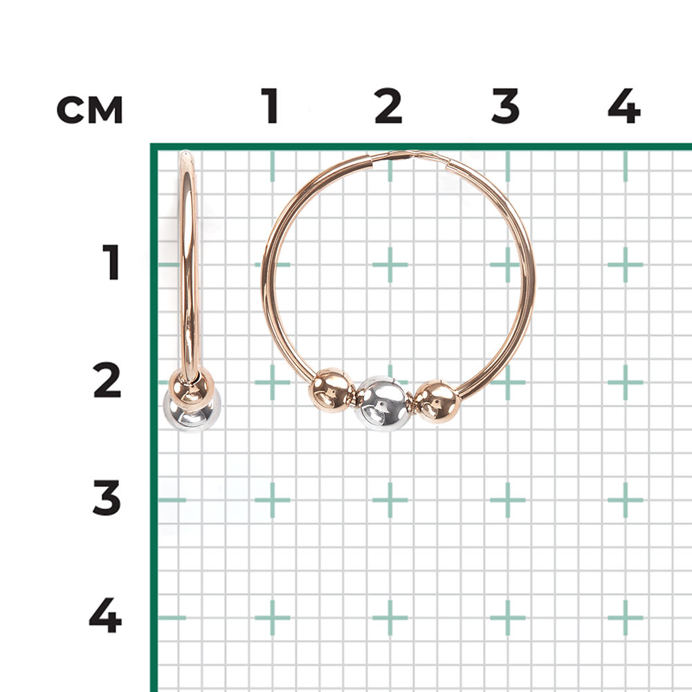 Серьги-конго из комбинированного золота 02-4386-00-000-1111-04