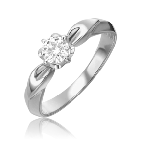 Помолвочное кольцо из белого золота с бриллиантом 01-0969-00-101-1120-30