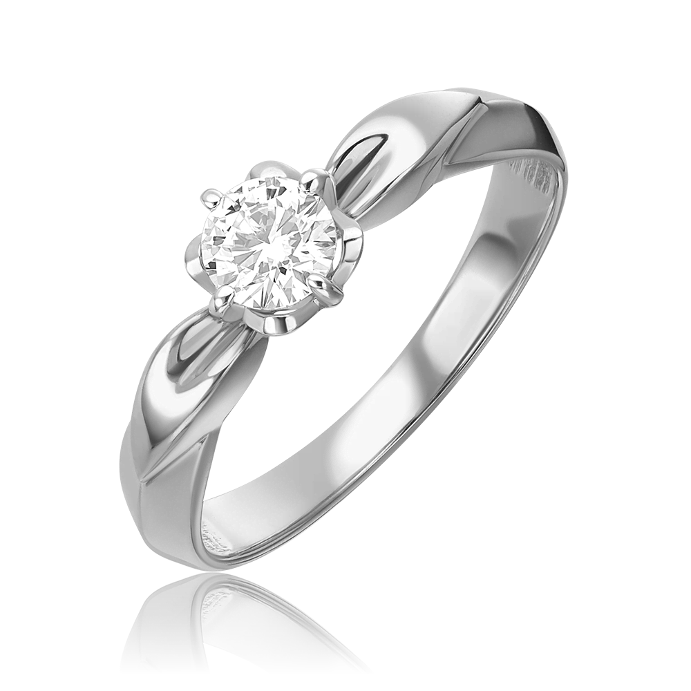 Помолвочное кольцо из белого золота с бриллиантом 01-0969-00-101-1120-30