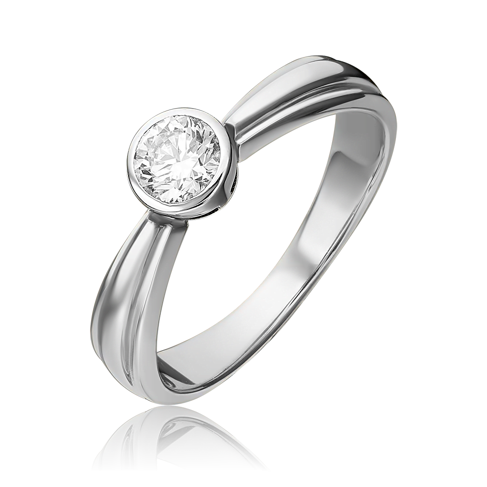 Помолвочное кольцо из белого золота с бриллиантом 01-1047-00-101-1120-30