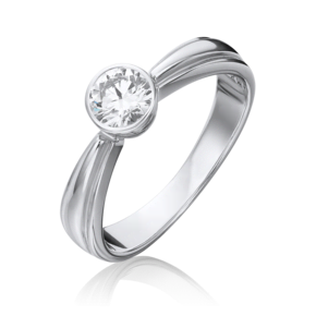 Помолвочное кольцо из белого золота с бриллиантом 01-1049-00-101-1120-30