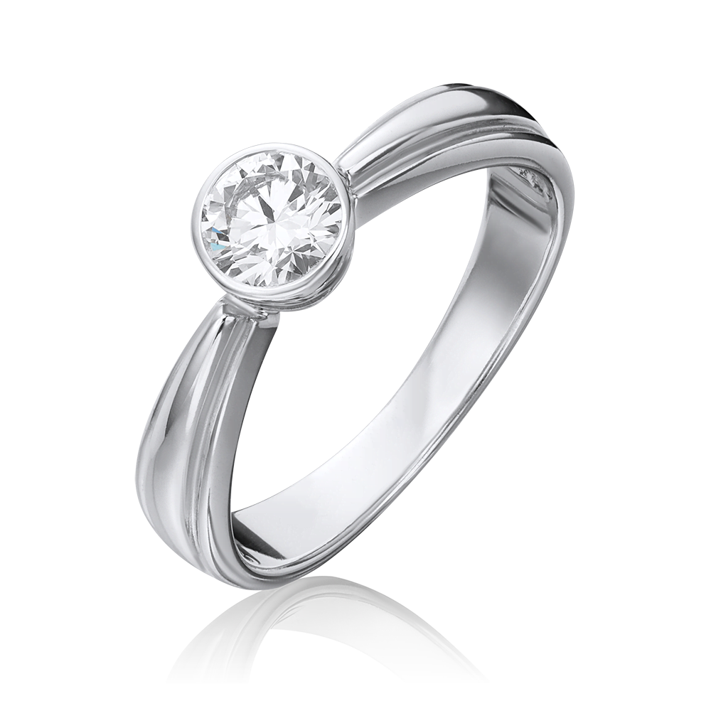 Помолвочное кольцо из белого золота с бриллиантом 01-1049-00-101-1120-30