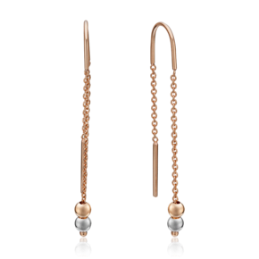 Серьги-цепочки из комбинированного золота 02-4310-00-000-1111-01