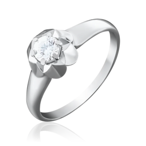 Помолвочное кольцо из белого золота с бриллиантом 01-4941-00-101-1120-30