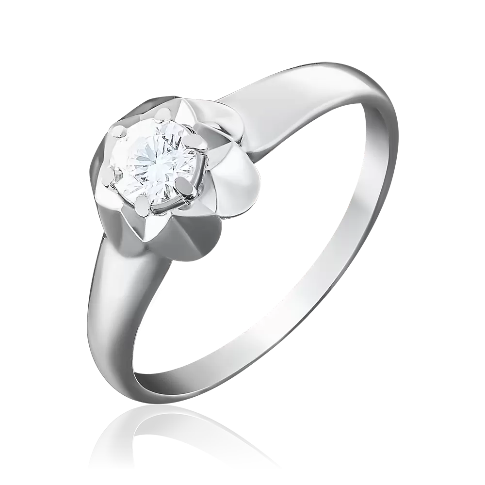 Помолвочное кольцо из белого золота с бриллиантом 01-4941-00-101-1120-30