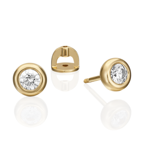 Серьги-пусеты из лимонного золота с фианитом 02-4497-00-501-1130-38