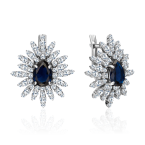 Серьги с английским замком из серебра с фианитами 02-0650-00-404-0200