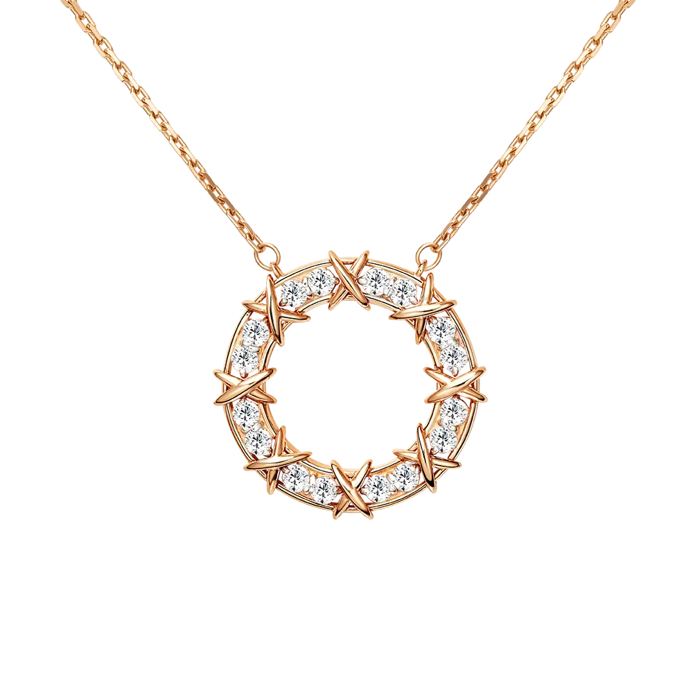 Колье из красного золота с фианитами 07-0284-00-401-1110