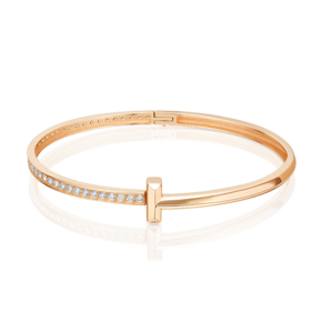 Браслет жесткий из красного золота с фианитами 05-0862-00-401-1110