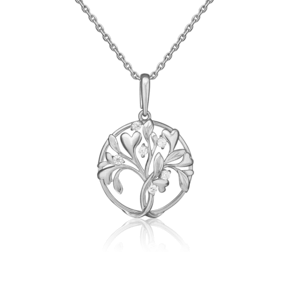 Подвеска «Древо жизни» из серебра с фианитами