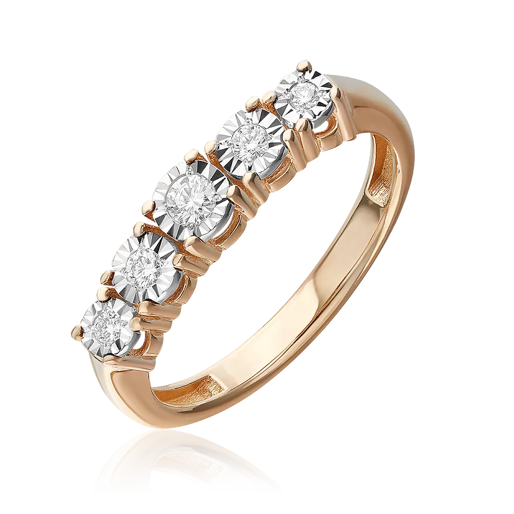 Кольцо из комбинированного золота с бриллиантами 01-5760-00-101-1111