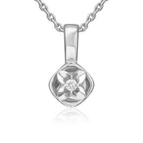 Подвеска из белого золота с бриллиантом 03-3520-00-101-1120