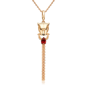 Подвеска «Пантера» из красного золота с гранатом 03-3628-00-204-1110