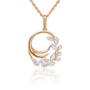 Подвеска «Золотая ветвь» из красного золота с фианитами 03-3644-00-401-1110