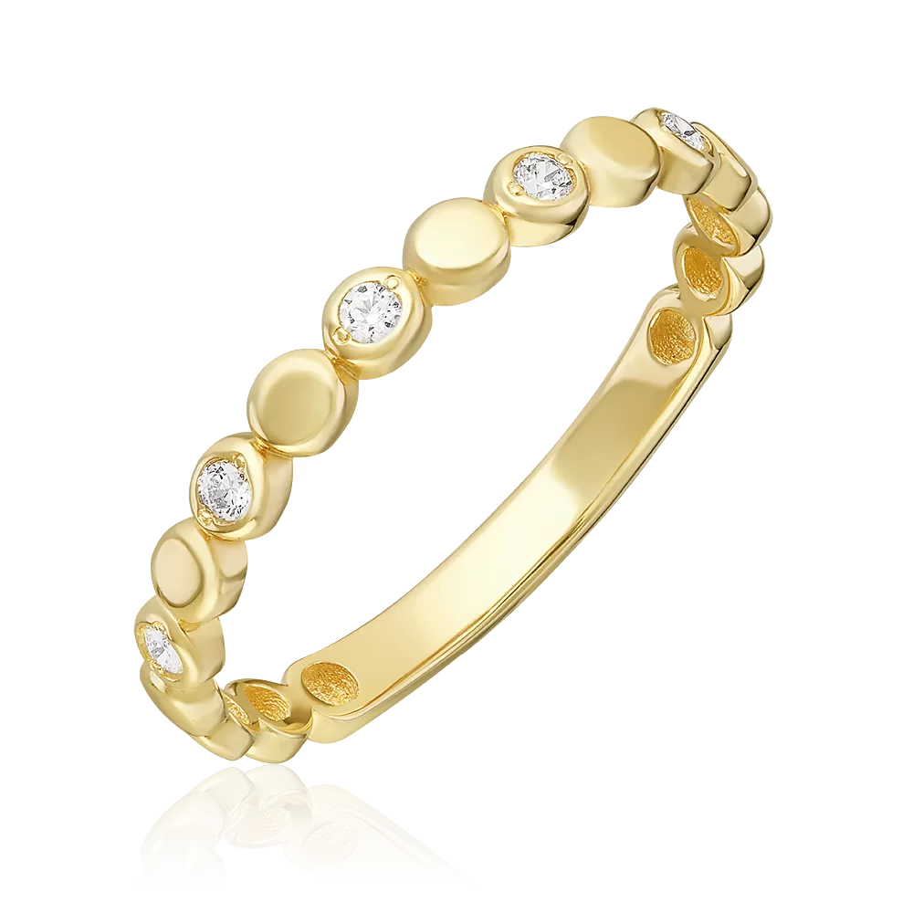 Кольцо из лимонного золота с фианитами 01-5291-00-401-1130-48