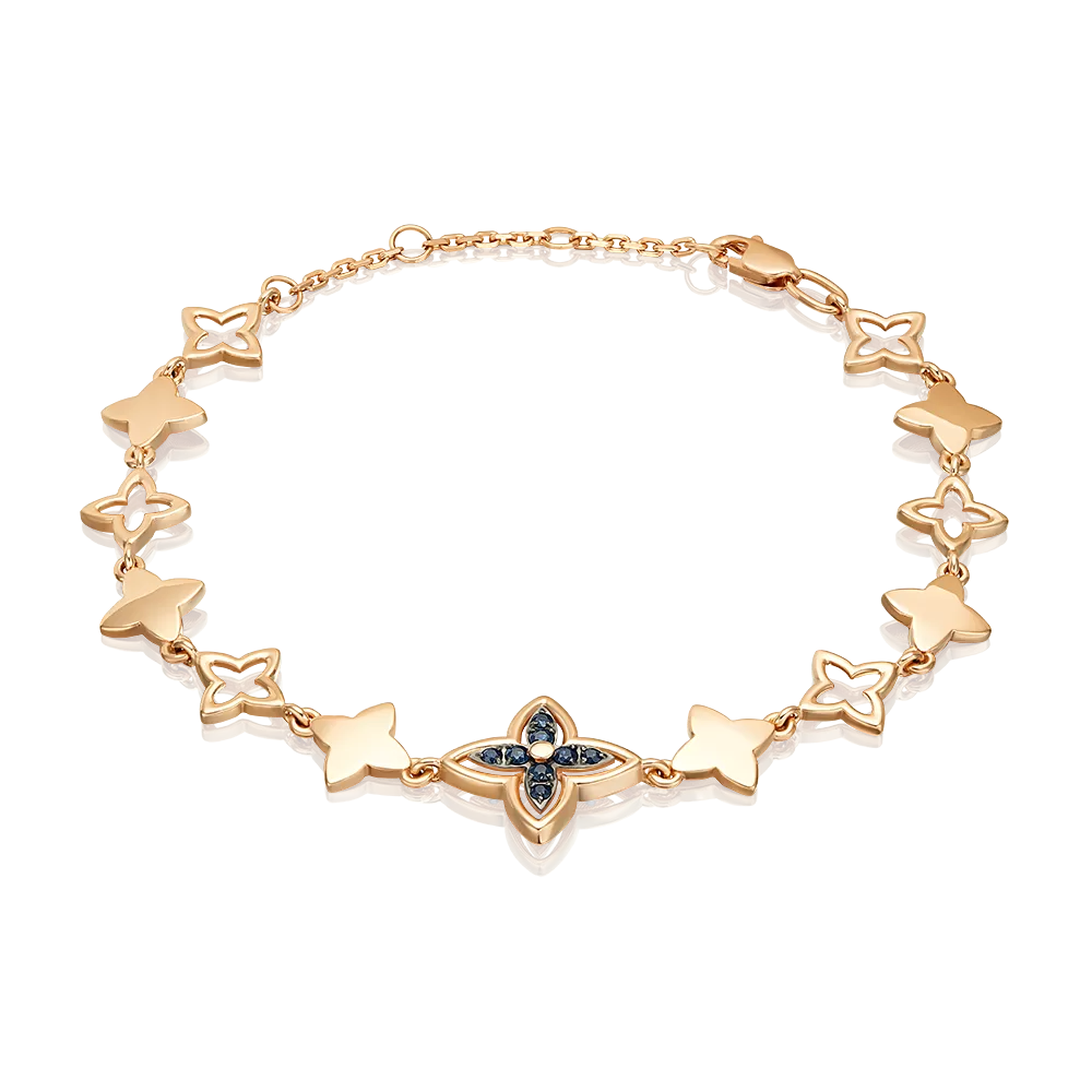 Браслет из красного золота с сапфирами 05-0846-00-102-1110