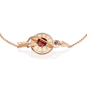 Браслет «Обгоняя время» (пожелание удачи) из комбинированного золота с гранатами 05-0654-00-204-1111-76