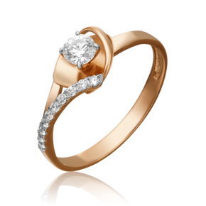 Кольцо из красного золота с фианитами 01-5288-00-501-1110-38